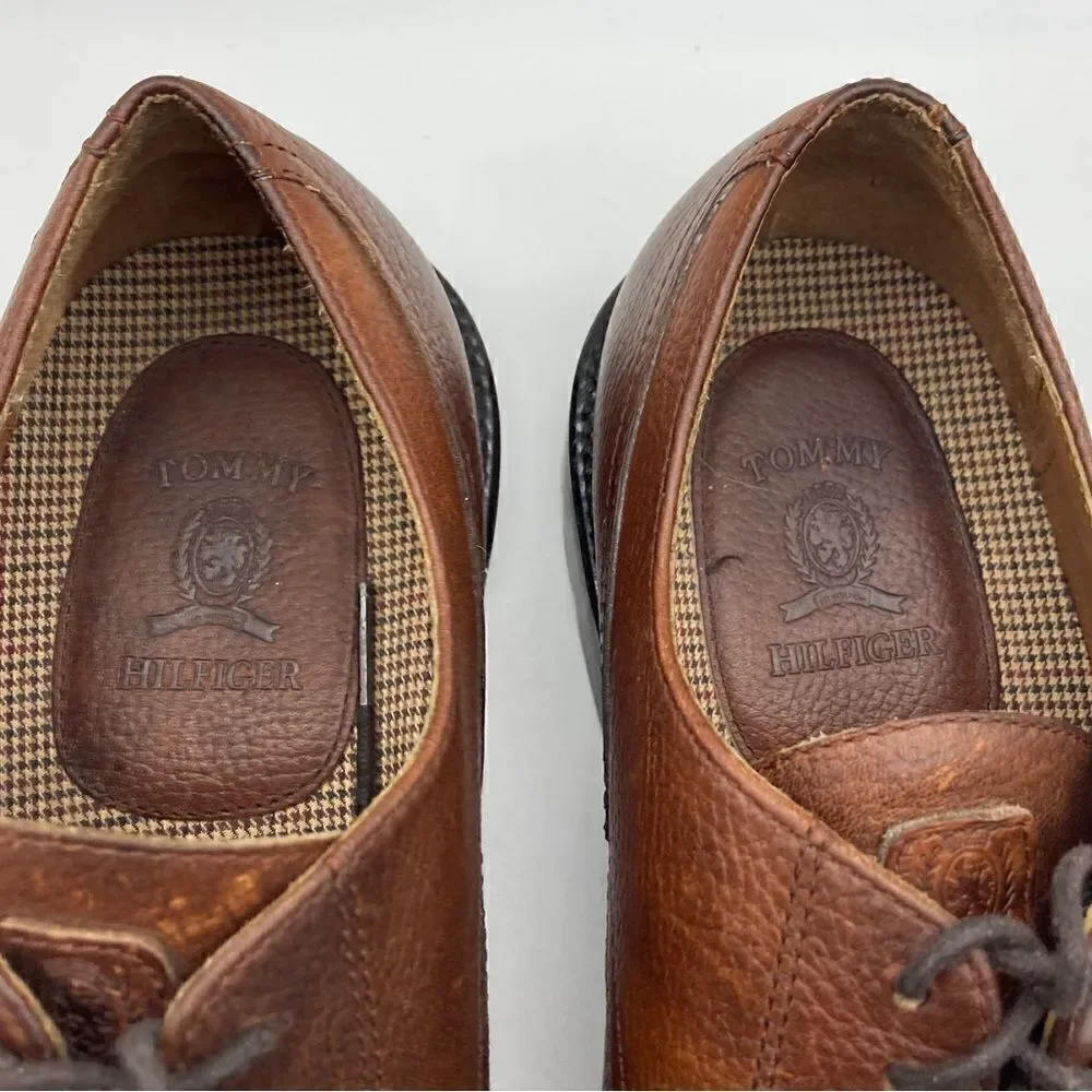 Tommy Hilfiger Men’s Oxford Brown Leather Shoes Size 9,5